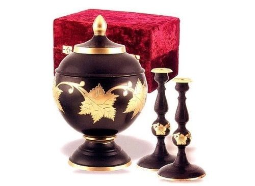 Ebony Leaf Cremation Set