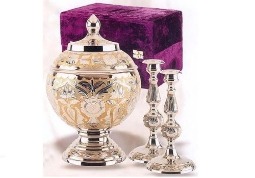 Beautiful Silver Gold Cremation Set