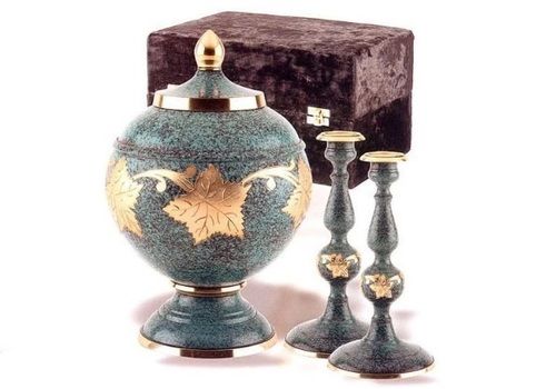 Patina Leaf Cremation Set New