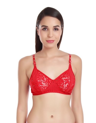 India Choice Sakhi Bra - Cotton Fabric, Size 30 To 40, Available in 6 Colors - Red, Maroon, Golden, Rani, Baby Pink, Blue | Deep Neck Design, Lightweight, Elegant Net Pattern