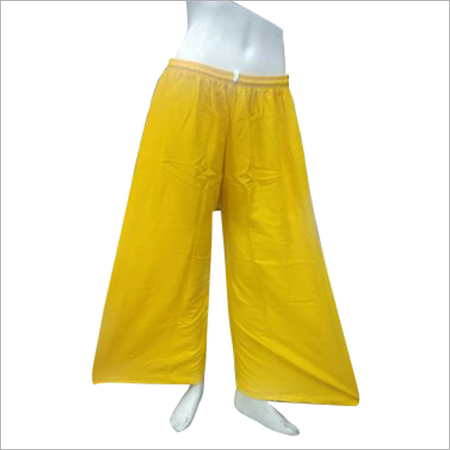 Ladies Plain Palazzo - Cotton Blend, L/XL/M/S/XXL Sizes, Yellow Multicolor | Quick Dry, Washable, Dry Clean Friendly, No Fade, Casual Ethnic Wear for Rainy, Spring, and Summer Seasons