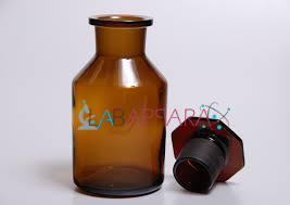 Reagent Bottle W.M.F.S Amber colours (Soda Glass)