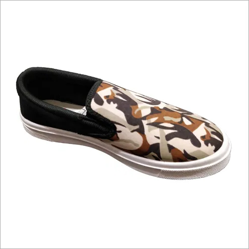 Mens Printed Canvas Loafer Shoes