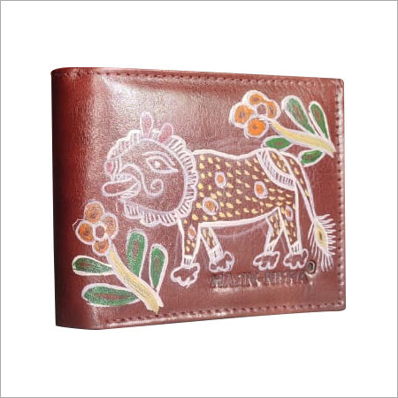 Brown Hand Painted Mens Wallet