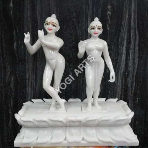 White Iskcon Deities Statue