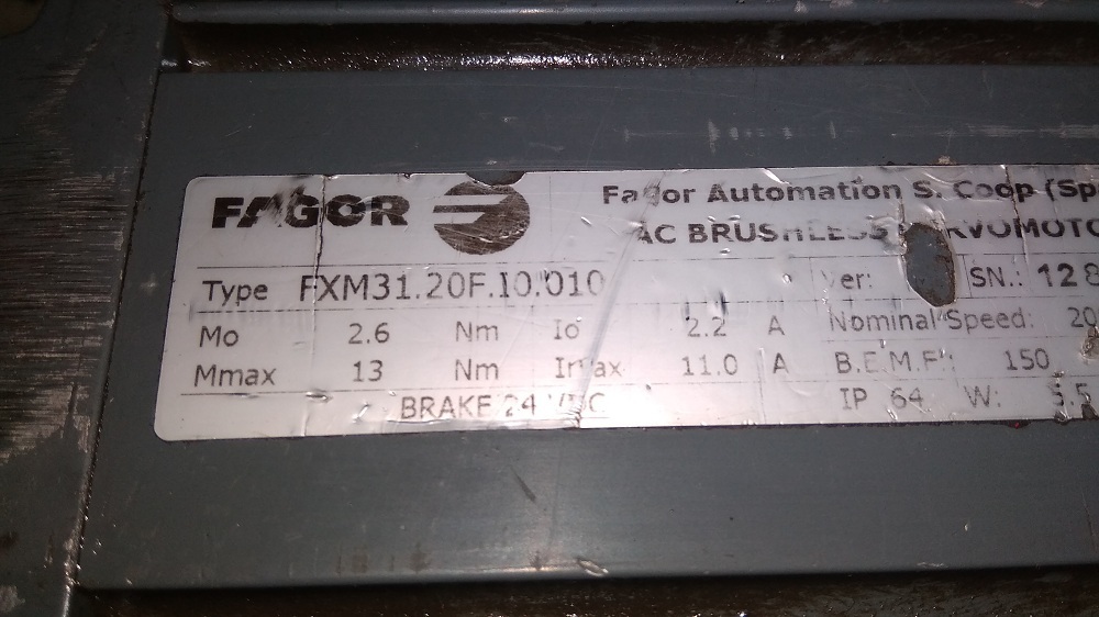 FAGOR SERVO MOTOR FXM31.20F.I0.010