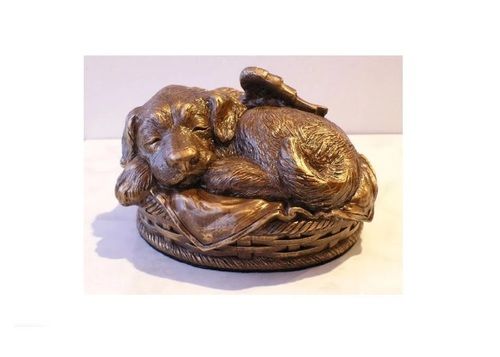 Dog Urn in Cold Cast Bronze New