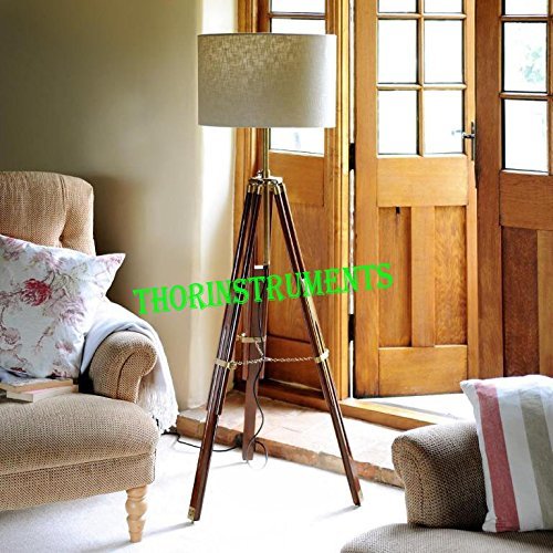 Designer Royal Vintage Floor Lamp Home decor Use With Shade Wooden Tripod Stand 