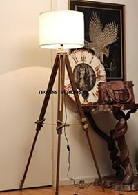 Thor Instruments.Co Thor Vintage Classic Tripod Floor Lamp Nautical Floor Lamp Home Decor Lamp Brown