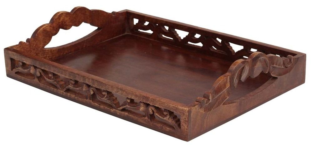 wood serving tray with handles