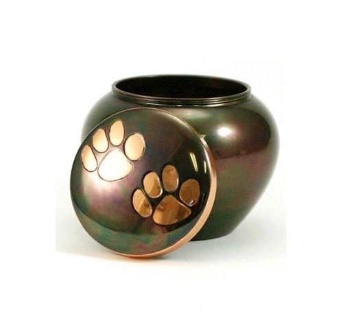 Odyssey Paw Print Copper Pet Urn Petite New