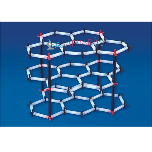 Crystal Model Set Polypropylene Labappara - Polypropylene Material, Various Sizes of Long & Short Connectors, Red, Black & White Colors | Laboratory and Industrial Application