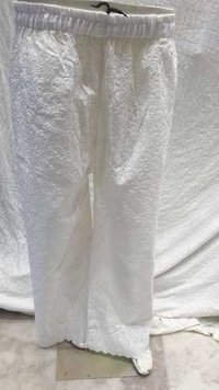 Ladies Cotton Chikan Palazzo - Cotton Fabric, 40 Inch Length, White Color | Breathable, Cool Dry, Embroidered Pattern, Washable, Modern Ethnic Design