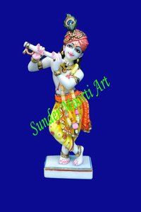 Sunder Moorti Marble Krishna Statue