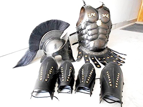 300 Spartan Helmet Maximus Muscle Armor & 300 Helmet & Leather Leg & ARM Guard