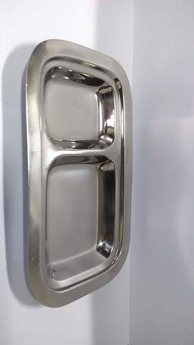 Stainless Steel Single Compartment Plate