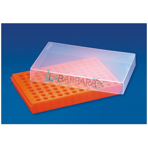 MCT Twin Rack Polypropylene Labappara - Polypropylene, 0.5ml & 1.5ml Tube Capacity (108 Holes Each) | Transparent Top, Alpha-Numeric Index for Easy Identification