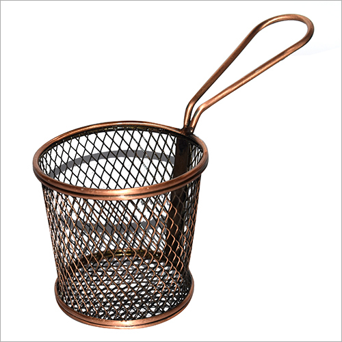 SS Round Serving Basket - Stainless Steel, 9cm x 9cm | Polished Surface Finish, Long Lasting, Rust Proof, Ideal for Commercial and Residential Use