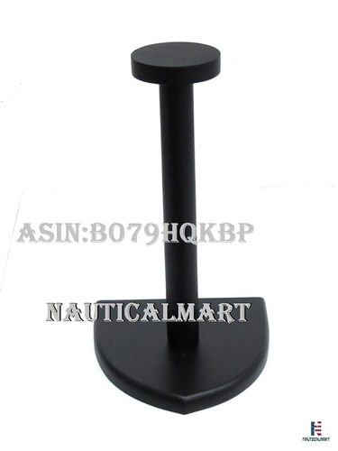 NAUTICALMART Helmet Stand Wooden Black Display Stand - Medieval Armor Helmet