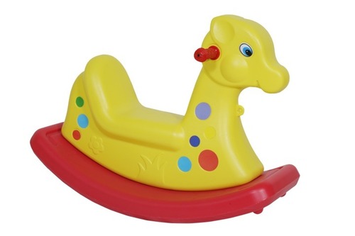Yellow Kids Plastic Giraffe Dual Colour Ride On Toy