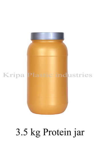 Golden 3.5 kg Protein Jar By KRIPA PLASTIC INDUSTRIES