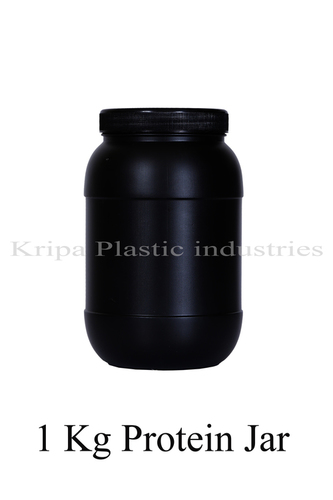 Black Round 1 Kg Protein Jar
