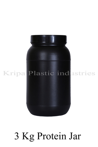 Black 3 Kg Protein Jar