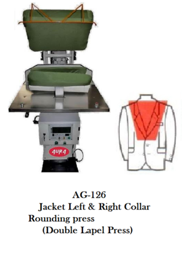 Jacket Left Right Collar Rounding Press (Double Lapel Press) - Capacity: 24 Hours Kg/Hr