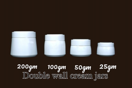 Plastic White Double Wall Cream Jars