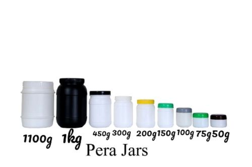 Plastic White Round Pera Jars