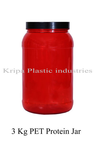 Plastic Pet Red 3 Kg PET Protein Jar