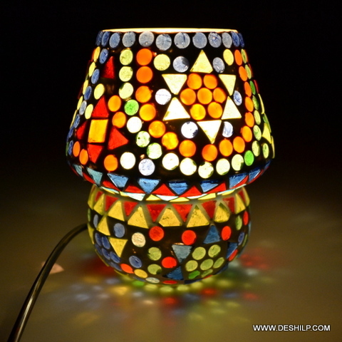 Bright colored Mosaic Handmade Glass Table Lamp