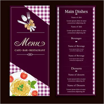 Menu Card - Menu Card Manufacturers, Suppliers & Dealers