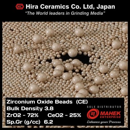 Zirconium Oxide Beads (Ce Stabilised) Size: From 0.4 Mm Upto 3.3 Mm