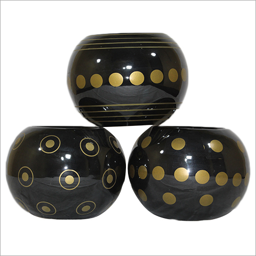Dotted Black Ball Planter Dimensions: Customized Inch (In)