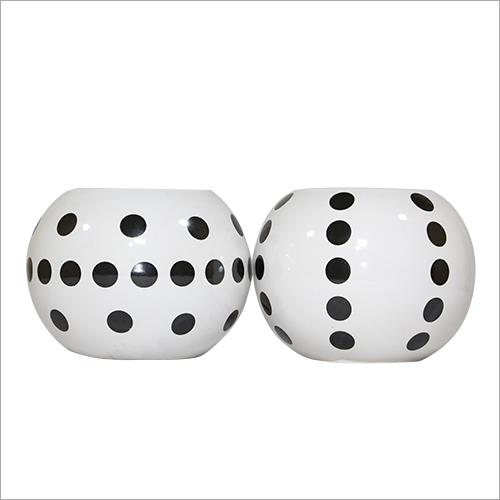 White Dotted Ball Planter