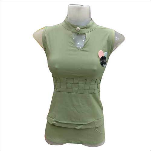 Taffeta Ladies Casual Sleeveless Top