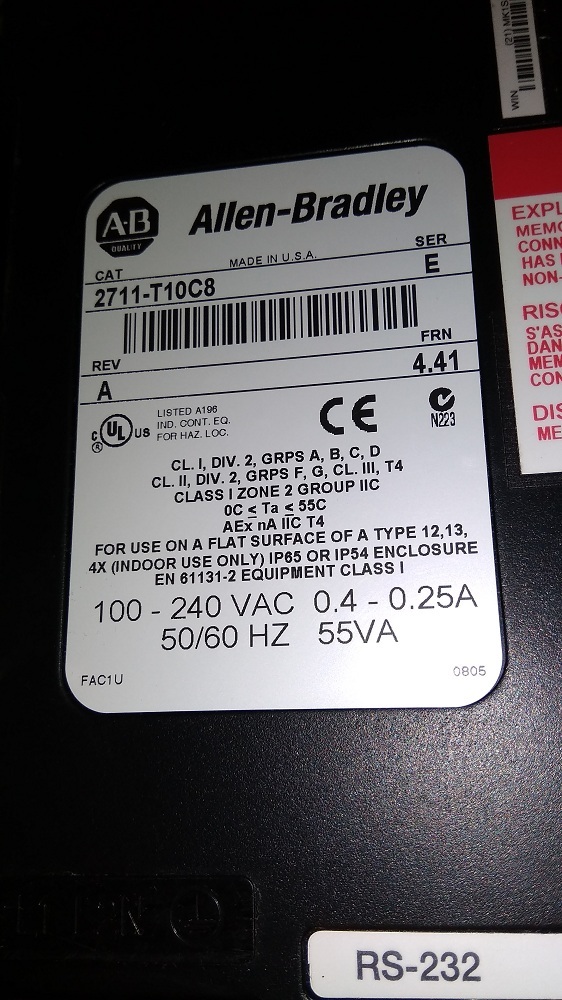 ALLEN BRADLEY HMI 2711-T10C8