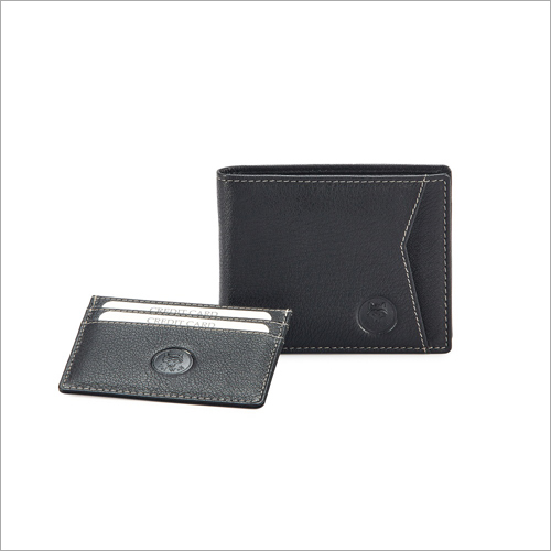 Mens Black Leather Wallet Design: Plain