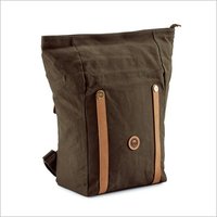 Leather Strap Canvas Brown Bag