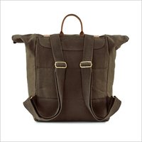 Leather Strap Canvas Brown Bag