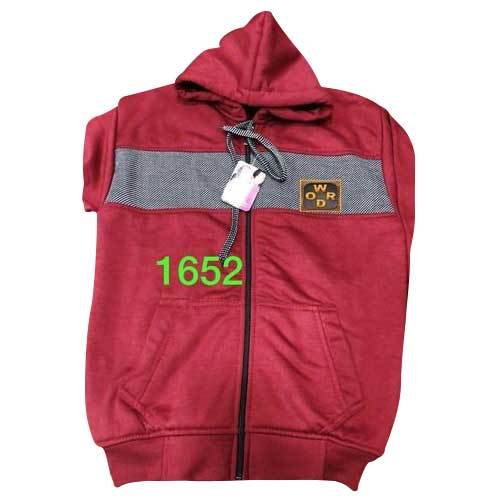 Grey & Black Mens Zipper Hooded Sweatshirt