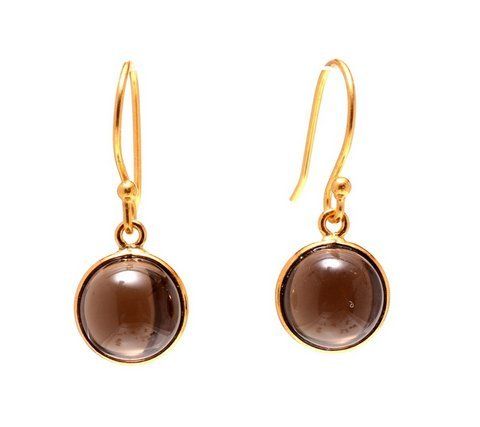 Round Smoky Topaz Hydro Gemstone Earrings