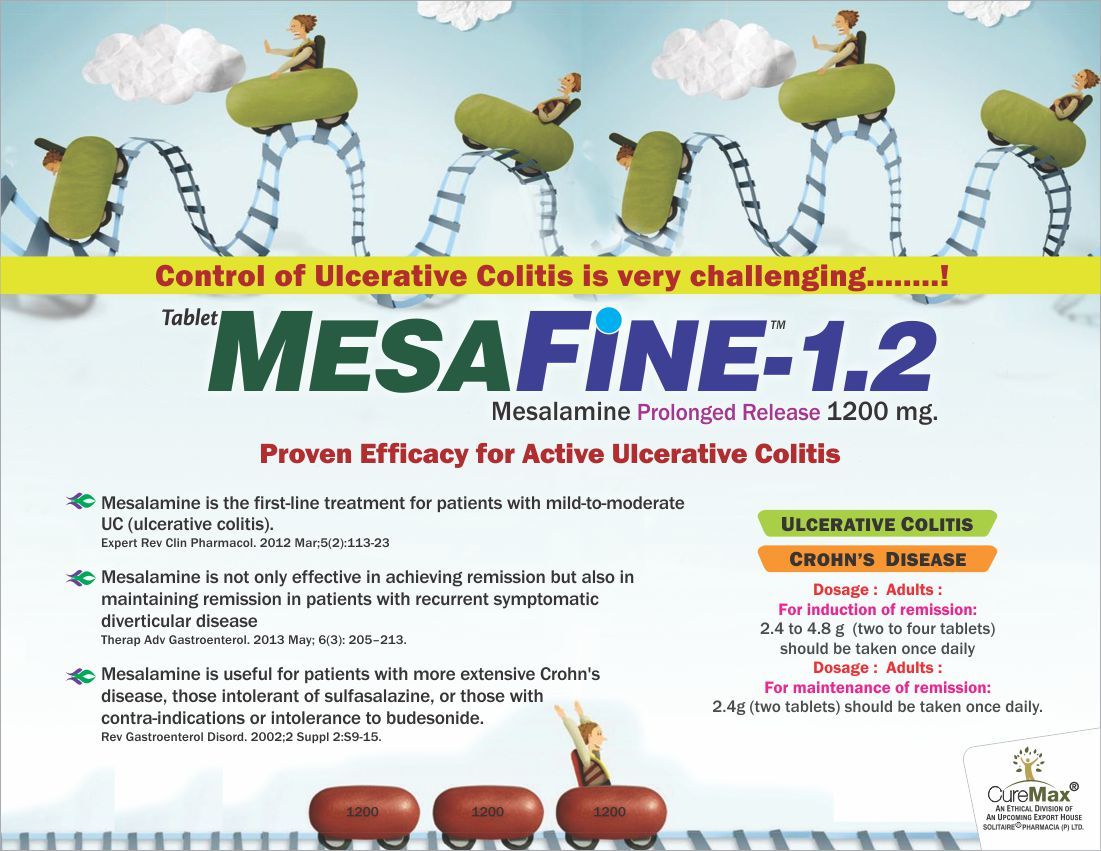 Mesalamine 1200 mg (Enteric Coated Prolonged Release Tablet)