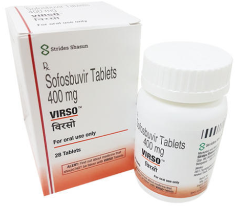 Virso - Sofosbuvir 400mg Tablet, 28 Count Box for Various Medical Uses