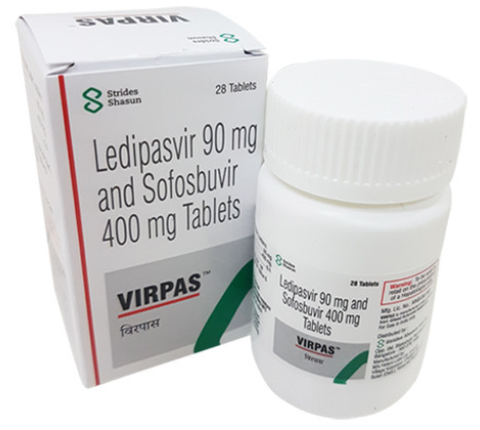 Virpas - 90mg Ledipasvir + 400mg Sofosbuvir Tablet | 28 Tablets Per Box, 3 Years Shelf Life