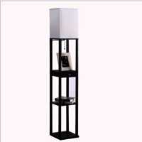 Black Floor Lamp, Floor Lamp With Shelf | Goodly Light-Gl-Flws004