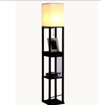 Black Floor Lamp, Floor Lamp With Shelf | Goodly Light-Gl-Flws004