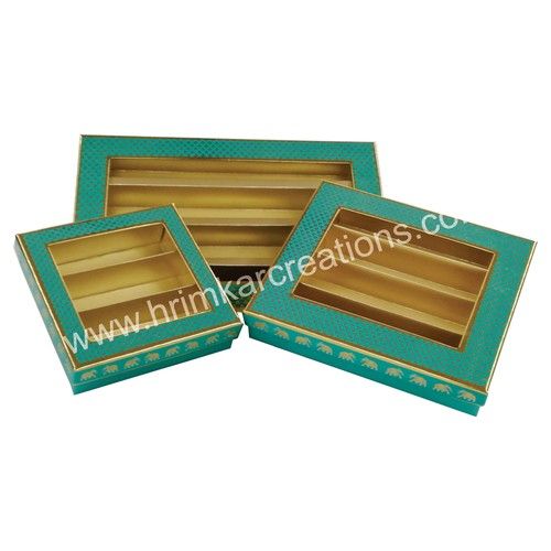 Sea Green Motif Window Sweet Box