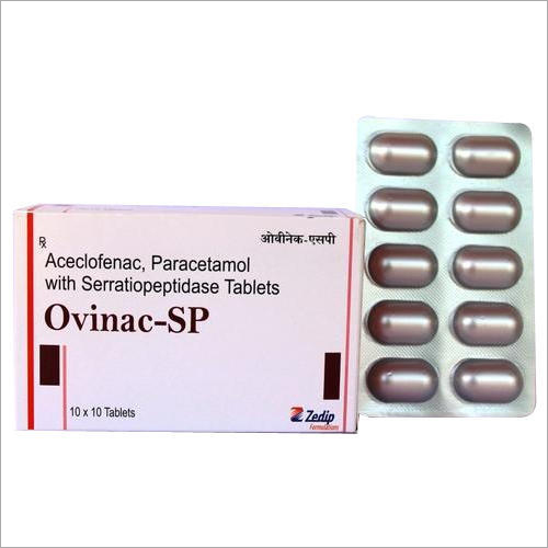 Aceclofenac Paracetamol With Serratiopeptidase Tablets Medicine Raw Materials